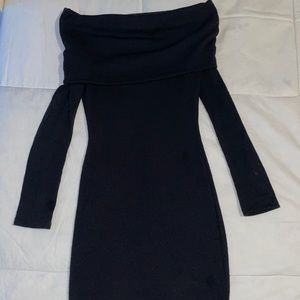 Black Off The Shoulder Pencil Dress